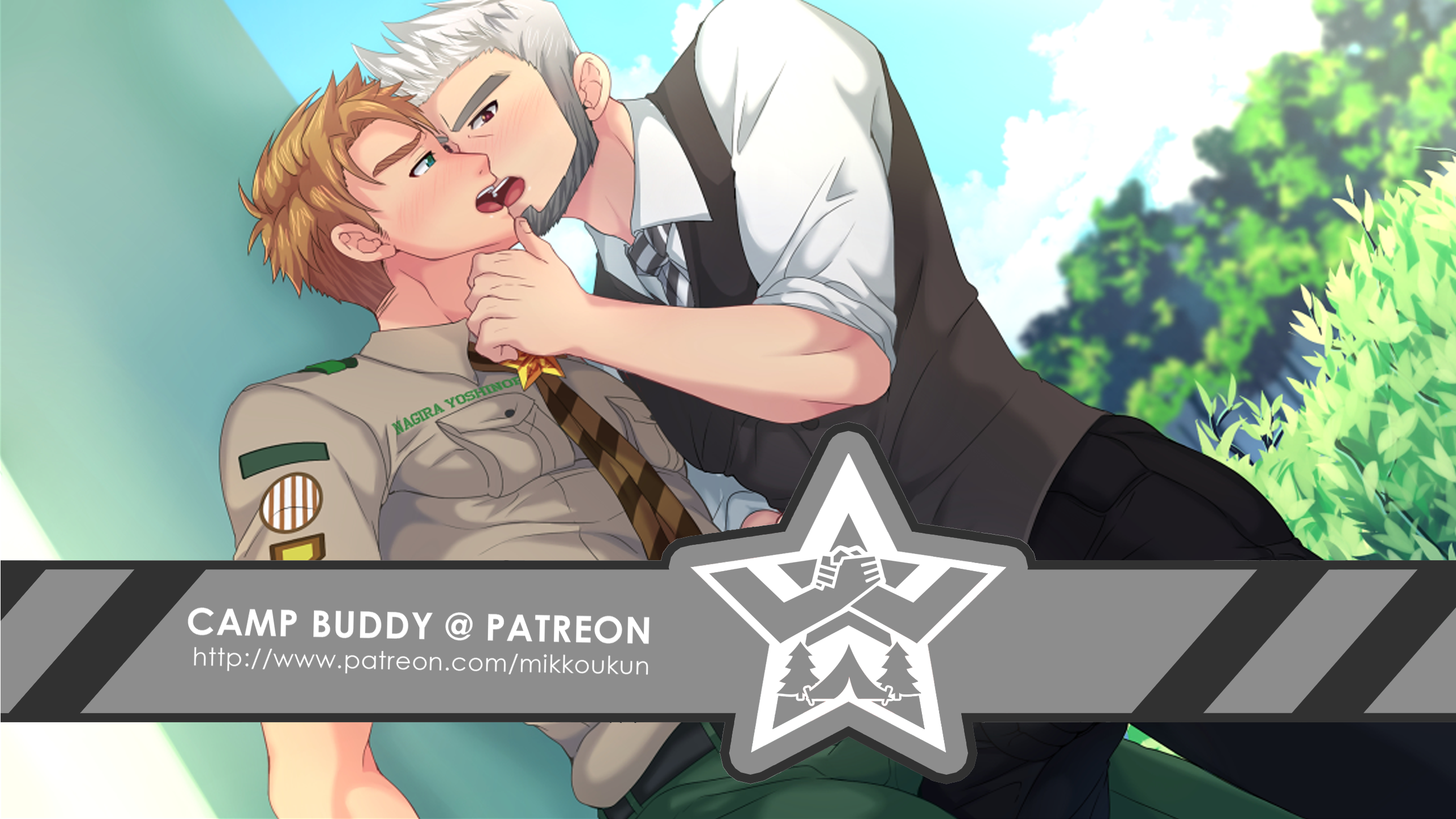 CG/Art] Mikkoukun ミッコウクン (Black Monkey Pro) – Patreon 2017 March: Camp Buddy  (Goro Nomoru x Yoshinori Nagira) - Read Bara Manga Online