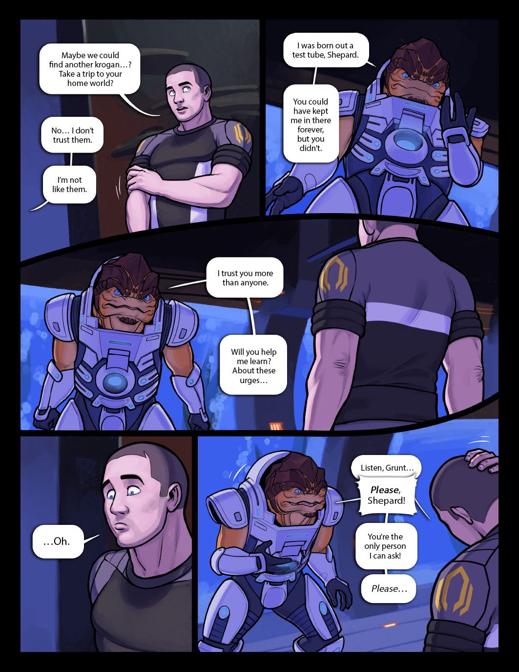 Meesh Mass Effect Rite of Assage Grunt x Lieutenant Commander Shepard