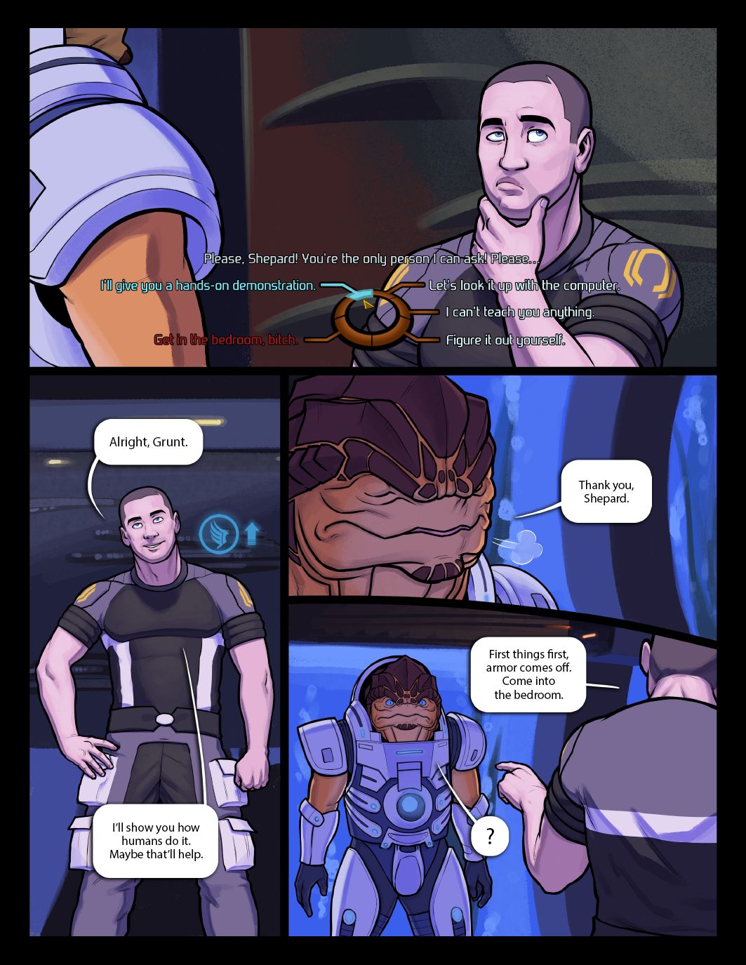 Meesh Mass Effect Rite of Assage Grunt x Lieutenant Commander Shepard