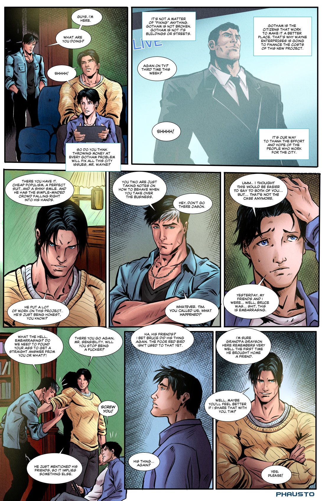 Phausto DC Comics Batboys Parental Skills 1 Nightwing Dick Grayson x Batman Bruce Wayne