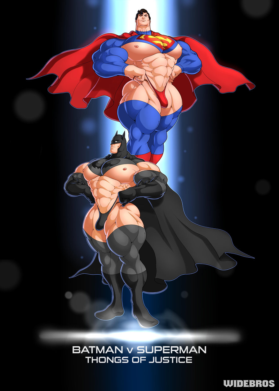 WideBros DC Comics Thongs of Justice Batman Bruce Wayne x Superman Kal-El Clark Kent