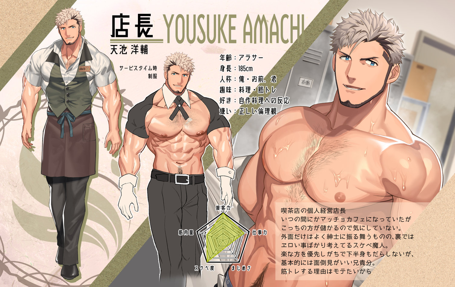 [JPN] NullQ ヌルキュー – Character Setting Muscle Cafe キャラ設定・マッスルカフェ編 - Read ...