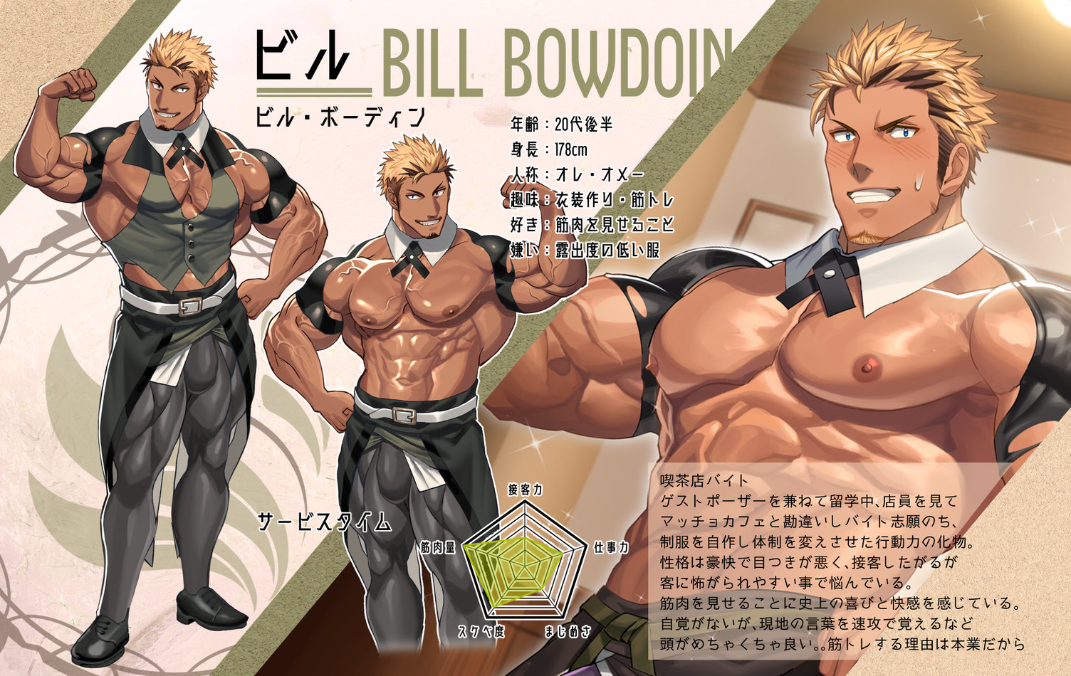 [JPN] NullQ ヌルキュー – Character Setting Muscle Cafe キャラ設定・マッスルカフェ編 - Read ...